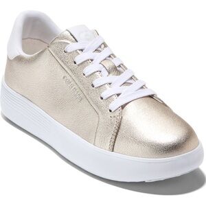⭐️ Cole Haan Grand Crosscourt Joy Platform Sneaker Soft Gold Metallic Size 10